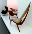 Chairs of Denmark by designers like Arne Jacobsen & Hans Wegner at Pinakothek der Moderne. Munich, Germany.