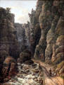 Gorge in swiss Saxony painting by Johan Christian Dahl at Neue Pinakothek. Munich, Germany.