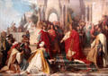 Court of Emperor Frederick II in Palermo painting by Arthur Georg von Ramberg at Neue Pinakothek. Munich, Germany.