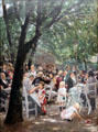 Munich Beer Garden painting by Max Liebermann at Neue Pinakothek. Munich, Germany.