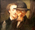 Double portrait of Marées & Lenbach by Hans von Marées at Neue Pinakothek. Munich, Germany.