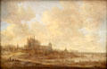 Landscape with Church of St. Pancras in Leiden painting by Jan van Goyen at Neue Pinakothek. Munich, Germany.