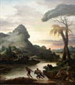 Historic Landscape with Fishermen painting by Théodore Géricault at Neue Pinakothek. Munich, Germany.