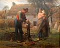 Farmer Inserting Graft on Tree painting by Jean-François Millet at Neue Pinakothek. Munich, Germany.