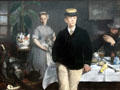 Luncheon in the Studio painting by Édouard Manet at Neue Pinakothek. Munich, Germany.