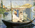 Monet Painting on his Studio Boat by Édouard Manet at Neue Pinakothek. Munich, Germany