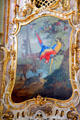 Painting of exotic birds & animals set in Rococo framing in ballroom in Municipal Art Gallery at Schaezler Palace. Augsburg, Germany