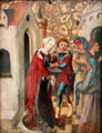 Capture of St. Barbara painting by Swabian artist in Municipal Art Gallery at Schaezler Palace. Augsburg, Germany.