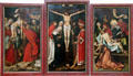Three panel paintings : The Crucifixion; Deposition from Cross & Entombment by Hans Holbein Elder in Municipal Art Gallery at Schaezler Palace. Augsburg, Germany.