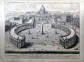 Engraving of St. Peter's Basilica in Rome where in 1770 Leopold & Wolfgang Mozart succeeded in gaining an audience with the Vatican Secretary of State by Giovanni Battista Falda at Mozarthaus Museum. Augsburg, Germany.