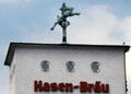 Hasen-Bräu brewery with rabbit symbol. Augsburg, Germany.