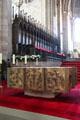 Choir stalls over high altar at Bamberg Cathedral. Bamberg, Germany