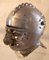 Iron helmet at Bamberg City Museum. Bamberg, Germany.