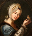 Portrait of painter Maria Anna Treu by Johann Nikolaus Treu at Bamberg City Museum. Bamberg, Germany.