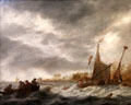 Stormy Sea with Stranded Ship & Rescue Boat painting by Jan van Goyen at Bamberg City Museum. Bamberg, Germany.