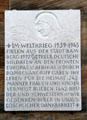 Memorial plaque on Bamberg Old Town Hall to Bamberg citizens & soldiers who died in WWII. Bamberg, Germany.
