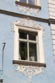 Baroque window decoration of Joseph Heller house opposite Old Town Hall. Bamberg, Germany.