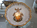 Meissen porcelain plate with papal coat of arms at Bamberg Old Town Hall Museum of Faience & Porcelain. Bamberg, Germany.