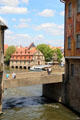 Regnitz River view from old town hall. Bamberg, Germany.