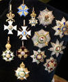 Collection of Royal medals at Coburg Castle. Coburg, Germany.