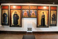Paintings of Martin Luther, his wife Katharina von Bora + 2 other Lutherans in Reformers Room at Coburg Castle. Coburg, Germany.
