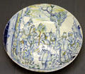 Faience plate painted with Old Testament story of sale of Joseph by his brother made in southern Germany at Coburg Castle. Coburg, Germany.