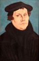 Portrait of Martin Luther by Lucas Cranach the Elder at Coburg Castle. Coburg, Germany.