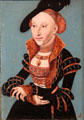 Portrait of Sibylle von Cleve, wife of Johann Friedrich I by Lucas Cranach the Elder at Coburg Castle. Coburg, Germany.