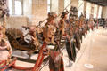 Collection of carved horse-drawn racing snow sleds or ladies carousels at Coburg Castle. Coburg, Germany