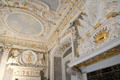 White Hall with stucco ceiling & fireplace detail by Giovanni Carcani or Girolarno Rossi at Ehrenburg Palace. Coburg, Germany.
