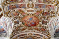 Baroque ceiling painting of St. John's Revelations in Court church at Ehrenburg Palace. Coburg, Germany.