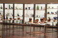 Cases containing vast collection of glass sculpture at European Museum for Modern Glass. Coburg, Germany.