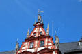 Renaissance dormer of Stadthaus on market square. Coburg, Germany.