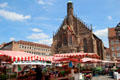 Frauen Kirche over Main Market square. Nuremberg, Germany.