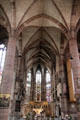 Gothic interior of Frauen Kirche. Nuremberg, Germany.