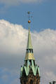 Golden pattern on spire atop St. Lawrence Church. Nuremberg, Germany.