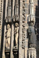 Adam & St Lawrence with grill beside door of St Lawrence Church. Nuremberg, Germany.
