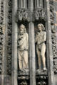 Prophet & Adam beside door of St. Lawrence Church. Nuremberg, Germany.