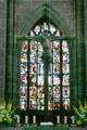 Stained glass window behind main altar at St. Lawrence Church. Nuremberg, Germany.