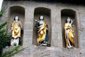 Statues of saints at Effeltrich fortified church. Effeltrich, Germany.