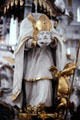 Statue of St. Denis martyred bishop at 14-Saints Basilica. Bad Staffelstein, Germany