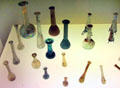 Collection of Roman glass vials at Germanisches Nationalmuseum. Nuremberg, Germany.