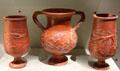 Roman ceramic kantharos & goblets found in Bavaria & Koblenz at Germanisches Nationalmuseum. Nuremberg, Germany.