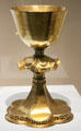 Gilded silver church chalice from Austria at Germanisches Nationalmuseum. Nuremberg, Germany.