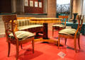 Biedermeier suite of chairs & table from southern Germany at Germanisches Nationalmuseum. Nuremberg, Germany.