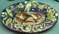 Earthenware plate with fishes & snakes before 1873 by Barbizet & fils of Paris in style of Bernard Palissy at Germanisches Nationalmuseum. Nuremberg, Germany.