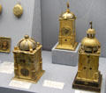 Tower-shaped clocks from southern Germany at Germanisches Nationalmuseum. Nuremberg, Germany