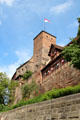 Heathens' Tower above defensive walls of Imperial Castle. Nuremberg, Germany