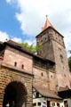 Zoo gate & tower at Imperial Castle. Nuremberg, Germany.