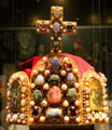 Reproduction of imperial crown with semi-precious stones at Imperial Castle. Nuremberg, Germany.